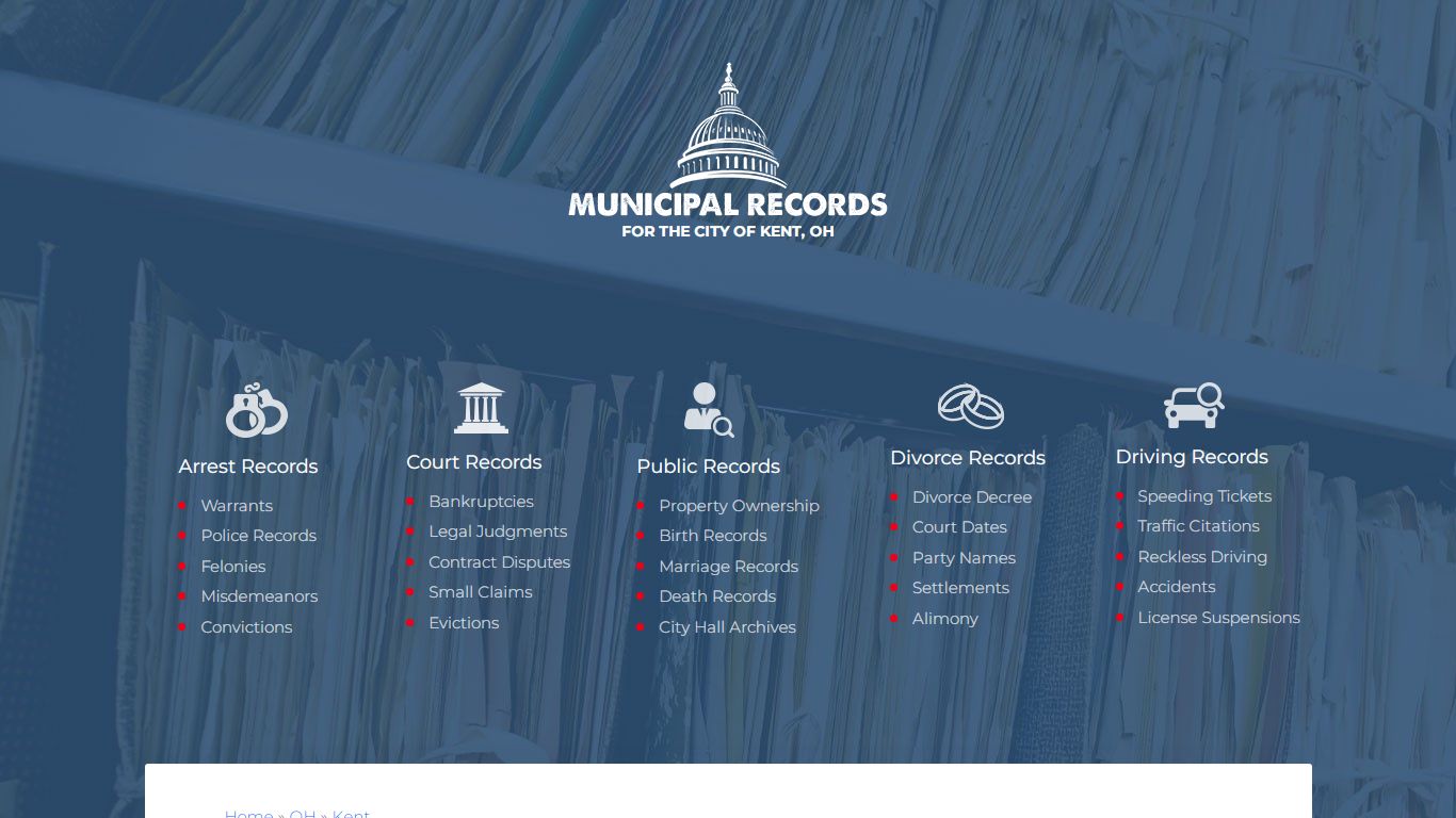 Municipal Records in Kent oh